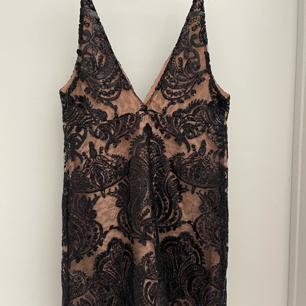Elegant Black Lace Slip Dress Mini